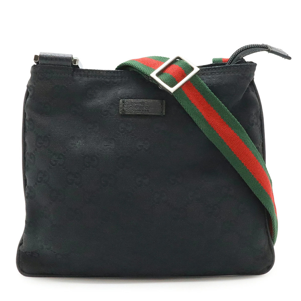 Gucci GG Canvas Sherry Web Crossbody Bag Black